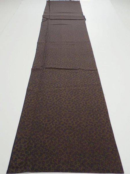 Photo5: 2U04z100  Japanese Kimono Silk  FABRIC Plum blossom Black 68.5x14.6 (5)