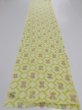 Photo5: 2T06z90  Japanese Kimono Silk SHIBORI FABRIC  Yellow green 64.6x14.2 (5)