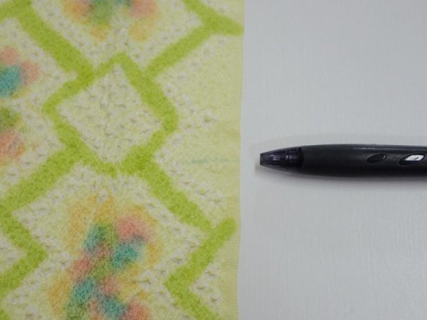 Photo6: 2T09z40  Japanese Kimono Silk SHIBORI FABRIC  Yellow green 62.2x6.7 (6)