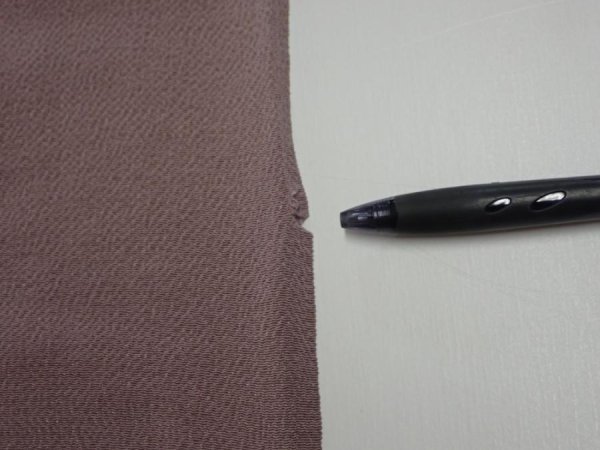 Photo6: 2V01z60  Japanese Kimono Crepe Silk  FABRIC Plain Ash rose 38.6x14.2 (6)