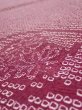 Photo4: 2V01z50  Japanese Kimono Silk  FABRIC Flower Wine red 44.1x14.2 (4)