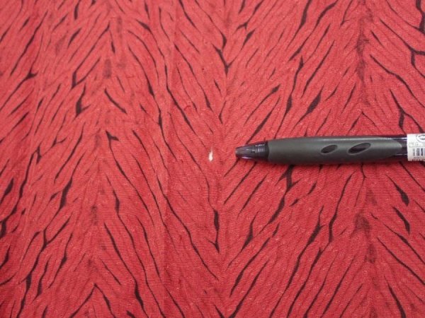 Photo8: 2V07z100  Japanese Kimono Silk  FABRIC Mokume shibori Dull red 77.2x13.8 (8)
