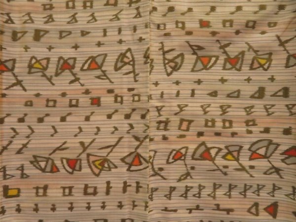 Photo5: 3927T01z680 Vintage Japanese Kimono Silk MEISEN KOMON  Light brown (5)