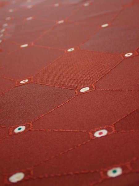 Photo4: 2P04z60  Japanese Kimono Silk  FABRIC  Brown 42.5x14.2 (4)