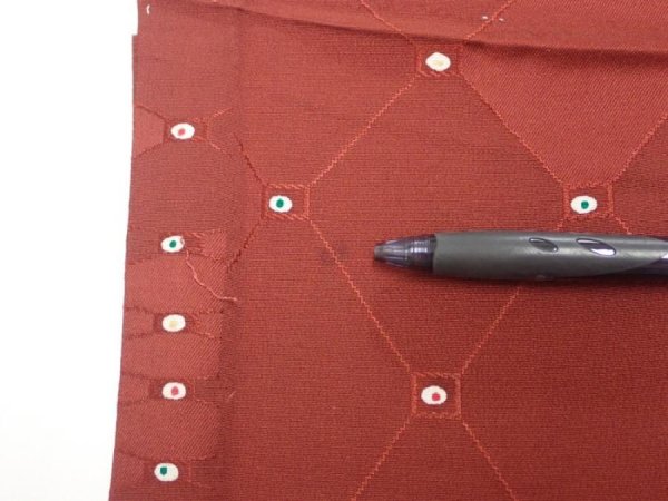 Photo9: 2P05z50  Japanese Kimono Silk  FABRIC  Brown 50.8x10.2 (9)