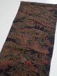 Photo3: 2R01z60  Japanese Kimono Crepe Silk  FABRIC Edo era Black 39.4x14.2 (3)