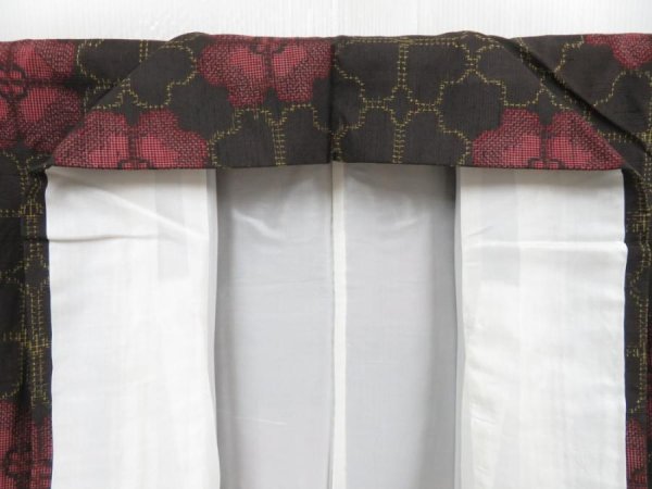 Photo8: 4001T09z780 Vintage Japanese Kimono Silk TSUMUGI Flower Dark brown (8)