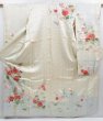 Photo1: 4003T08z910 Vintage Japanese Kimono Silk FURISODE Chrysanthemum Off-white (1)