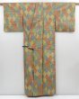Photo8: 4016T01z860 Vintage Japanese Kimono Silk TSUMUGI  Straw yellow (8)
