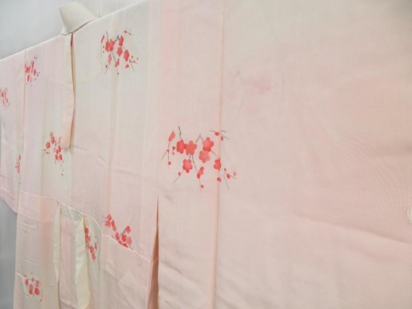Photo2: 4023T04z480  Japanese Kimono Silk JUBAN Plum blossom Pink (2)