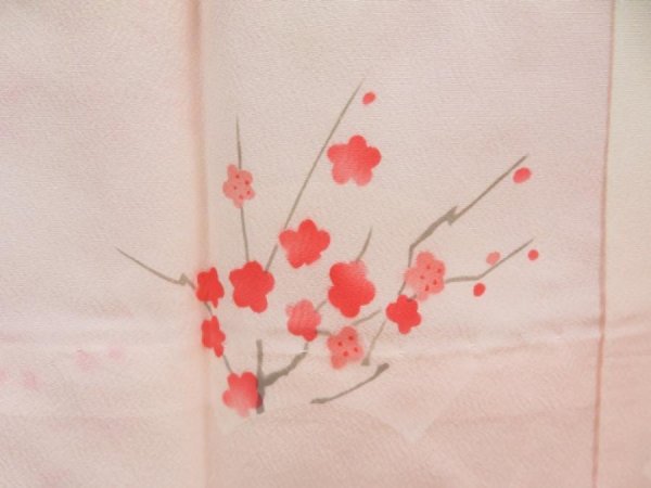 Photo4: 4023T04z480  Japanese Kimono Silk JUBAN Plum blossom Pink (4)