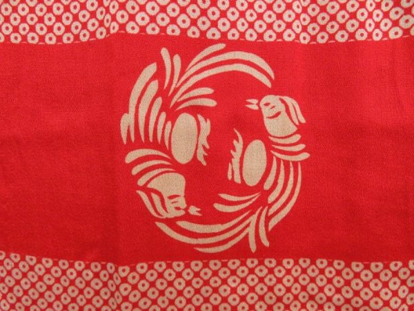 Photo4: 4023T05z530 Antique Japanese Kimono Silk JUBAN  Dark red (4)