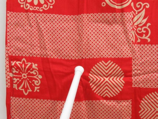 Photo5: 4023T05z530 Antique Japanese Kimono Silk JUBAN  Dark red (5)