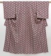 Photo1: 4025T12z840 Vintage Japanese Kimono Silk KOMON Flowers Coral pink (1)