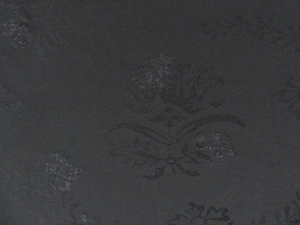 Photo3: 4026T07z650 Vintage Japanese Kimono Silk HAORI Flowers Black (3)