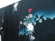 Photo2: 4107T10z950  Japanese Kimono Silk TSUKESAGE Flowers Dark navy (2)
