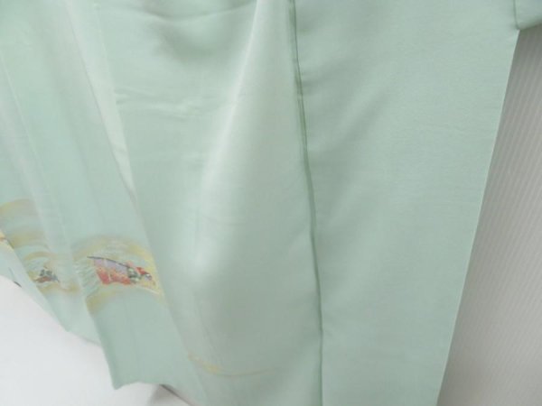 Photo4: 4107T11z1030  Japanese Kimono Silk IROTOMESODE Princess Mint green (4)