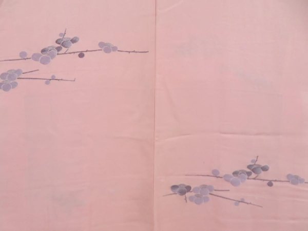 Photo3: 4114T01z580 Vintage Japanese Kimono Silk HAORI Plum blossom Pink (3)