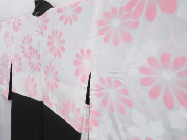 Photo7: 4114T10z650 Vintage Japanese Kimono Silk HAORI Branch Black (7)