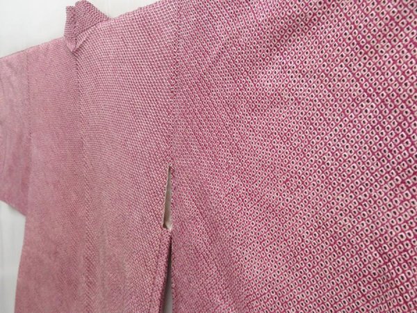 Photo2: 4118T04z420 Vintage Japanese Kimono Silk SHIBORI HAORI  Light purple (2)