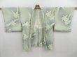 Photo5: 4118T14z540 Vintage Japanese Kimono Silk HAORI Lily Light green (5)
