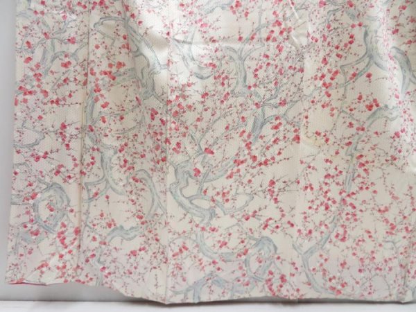 Photo4: 4120T12z930 Vintage Japanese Kimono Silk KOMON Plum tree Off-white (4)
