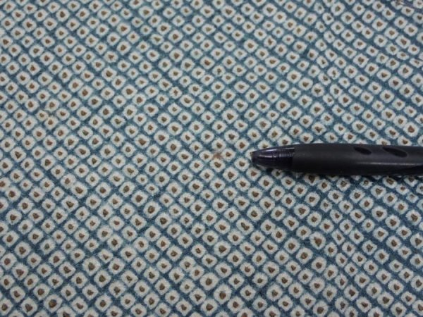 Photo6: 2Q04z80  Japanese Kimono Silk SHIBORI FABRIC  Dull blue 65.4x14.6 (6)