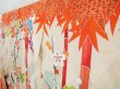 Photo2: 4128T12z1080 Vintage Japanese Kimono Silk FURISODE Plum tree Orangered (2)