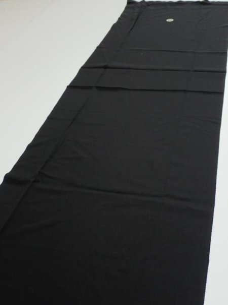 Photo6: 4K04z100  Japanese Kimono Silk  FABRIC  Black 66.5x14.6 (6)
