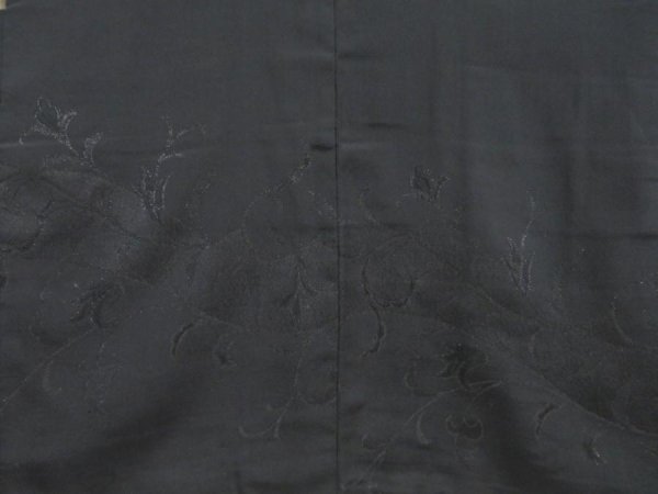 Photo2: 4214T08z490 Vintage Japanese Kimono Silk HAORI Flower Black (2)