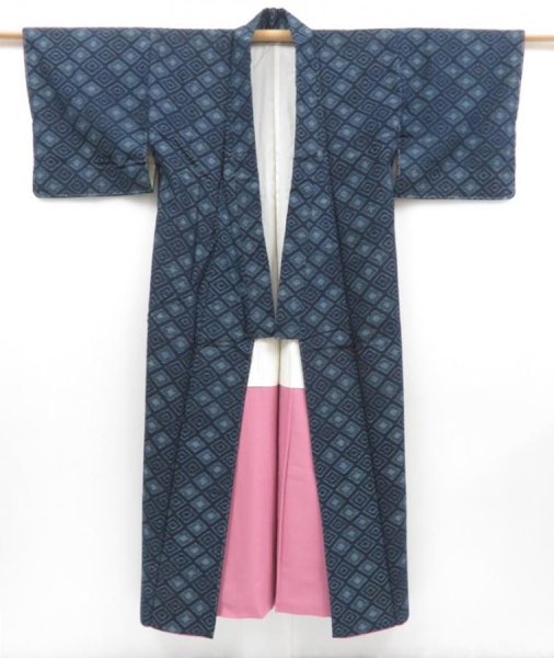 Photo8: 4225T13z720 Vintage Japanese Kimono Momen  Indigo (8)