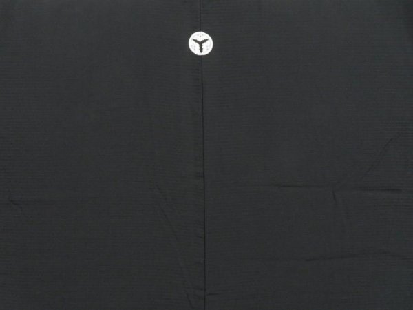 Photo6: 4226T03z610 Vintage Japanese Kimono Silk RO Men's See through Black (6)