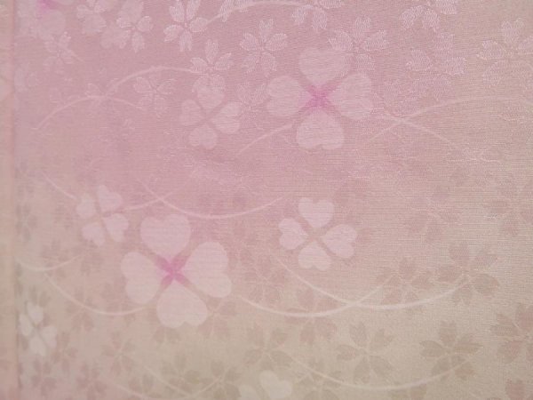 Photo6: 4228T08z450  Japanese Kimono Silk JUBAN Sakura Light pink (6)