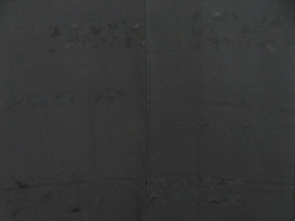 Photo2: 4229T12z630  Unused Japanese Kimono Silk HAORI Leaf Black (2)