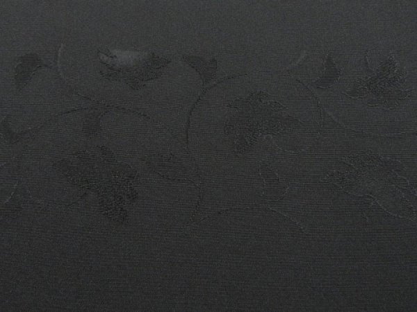 Photo3: 4229T12z630  Unused Japanese Kimono Silk HAORI Leaf Black (3)