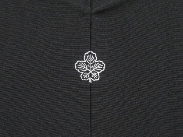 Photo4: 4229T12z630  Unused Japanese Kimono Silk HAORI Leaf Black (4)