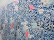 Photo2: 4301T01z970 Vintage Japanese Kimono Synthetic KOMON Flowers Hyacinth blue (2)