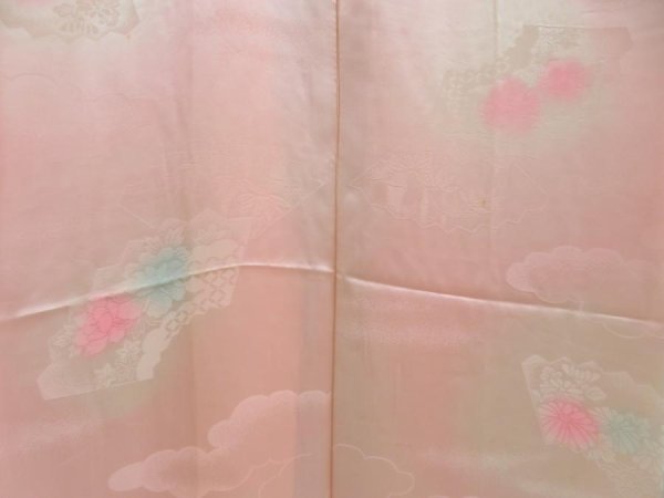 Photo3: 4303T05z540  Japanese Kimono Silk Rinzu FURISODE JUBAN Jigami Pink (3)