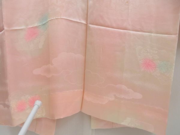 Photo7: 4303T05z540  Japanese Kimono Silk Rinzu FURISODE JUBAN Jigami Pink (7)