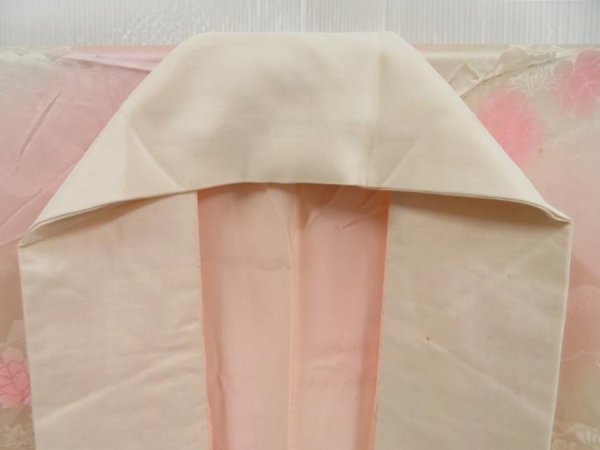 Photo8: 4303T05z540  Japanese Kimono Silk Rinzu FURISODE JUBAN Jigami Pink (8)