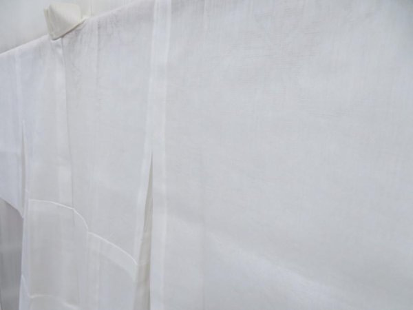 Photo2: 4303T09z310  Japanese Kimono Synthetic See through JUBAN Flower Off-white (2)