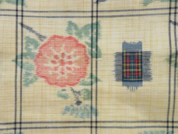 Photo6: 4304T13z810  Japanese Kimono Silk TSUMUGI Flower Light cream (6)