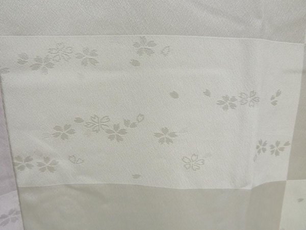 Photo4: 4306T01z570  Japanese Kimono Silk JUBAN Sakura Dull light blue (4)