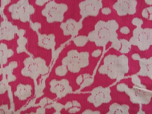Photo4: 4306T13z340 Vintage Japanese Kimono Silk MEISEN HAORI Plum blossom (4)
