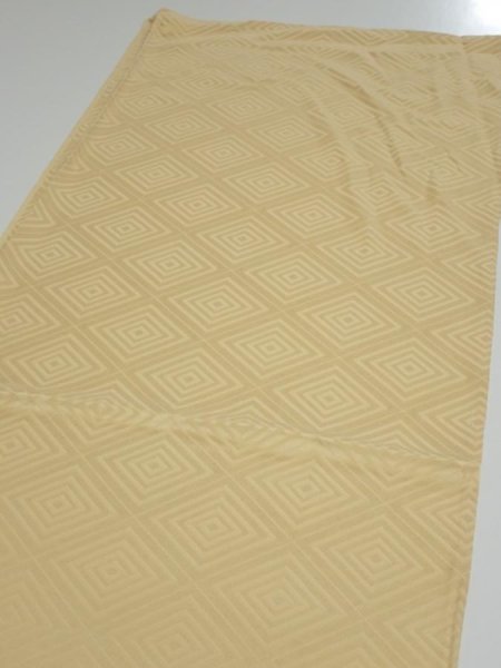 Photo3: 2Z01z50  Japanese Kimono Silk  FABRIC  Light yellow 39.4x14.4 (3)