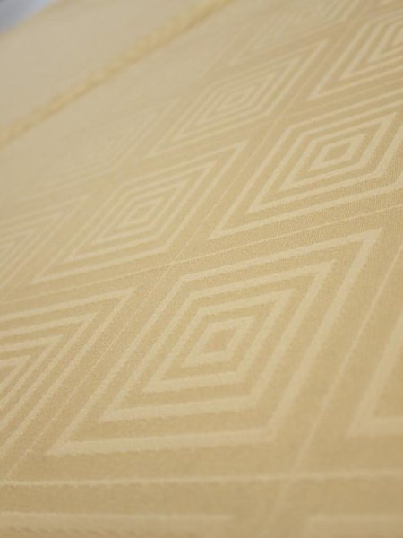 Photo4: 2Z01z50  Japanese Kimono Silk  FABRIC  Light yellow 39.4x14.4 (4)