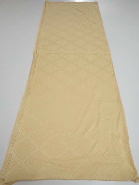 Photo5: 2Z01z50  Japanese Kimono Silk  FABRIC  Light yellow 39.4x14.4 (5)