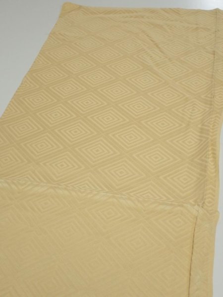 Photo3: 2Z02z50  Japanese Kimono Silk  FABRIC  Light yellow 39.4x14.4 (3)