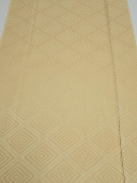 Photo1: 2Z04z80  Japanese Kimono Silk  FABRIC  Light yellow 63.0x14.4 (1)