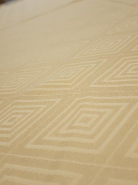 Photo4: 2Z05z80  Japanese Kimono Silk  FABRIC  Light yellow 63.0x14.4 (4)